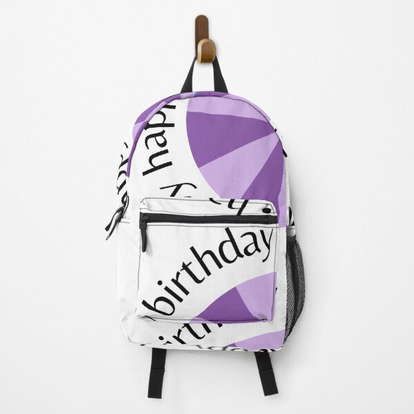 Item preview, Simple bright purple happy birthday circle sticker words outside round designed and sold by ReynoldsFun.