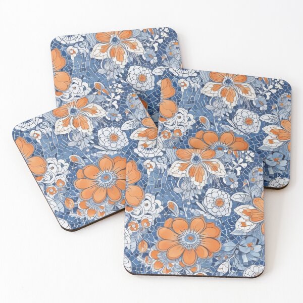 Item preview, Blue and orange mosaic designed and sold by GasconyPassion.