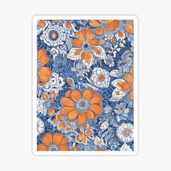 Item preview, Blue and orange mosaic designed and sold by GasconyPassion.