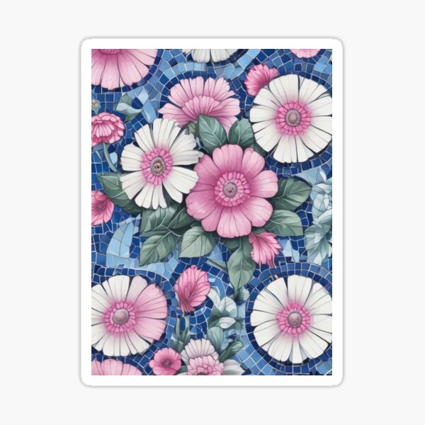 Item preview, Blue and pink mosaic designed and sold by GasconyPassion.