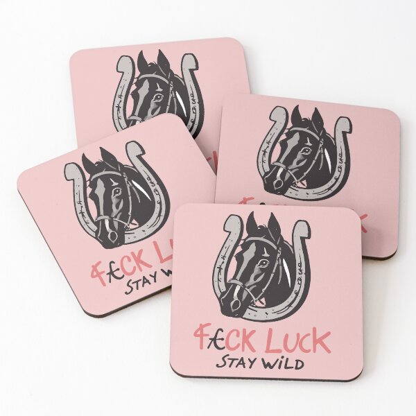 Item preview, F*ck Luck Stay Wild Lucky Horseshoe & Horse designed and sold by Corinne Alexa Jackson.