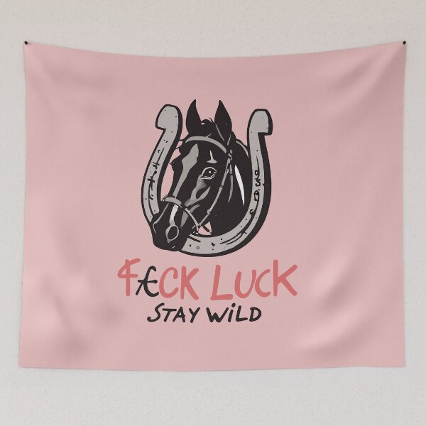 Item preview, F*ck Luck Stay Wild Lucky Horseshoe & Horse designed and sold by Corinne Alexa Jackson.