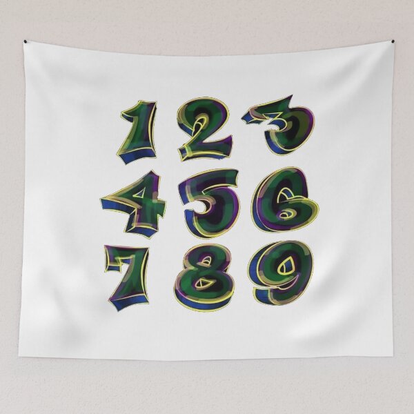 Item preview, Graffiti Digits, Numbers sticker designed and sold by Numbers-Art.
