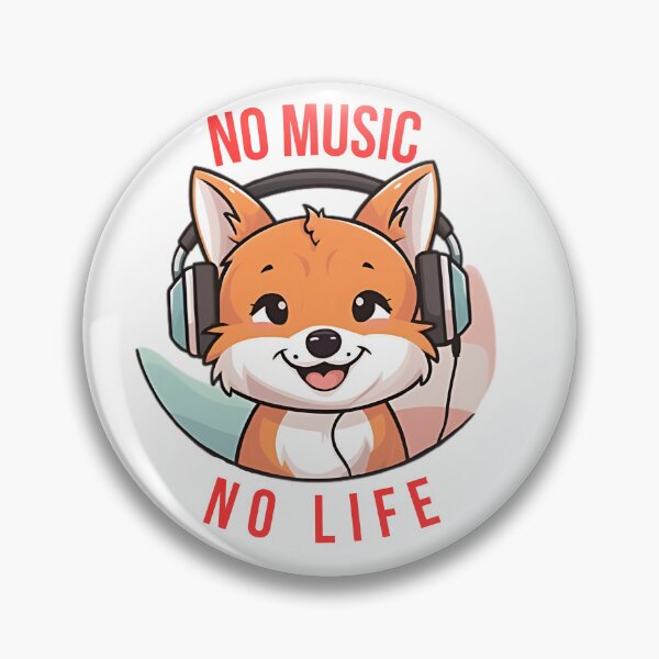 Item preview, No Music, No Life – Cute Fox T-Shirt,red on white designed and sold by Simplehue.