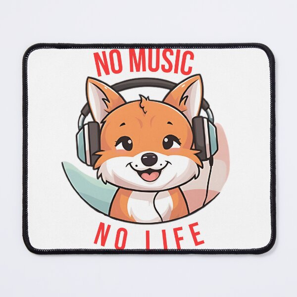 Item preview, No Music, No Life – Cute Fox T-Shirt,red on white designed and sold by Simplehue.
