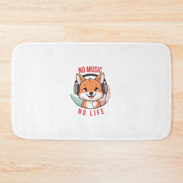 Item preview, No Music, No Life – Cute Fox T-Shirt,red on white designed and sold by Simplehue.
