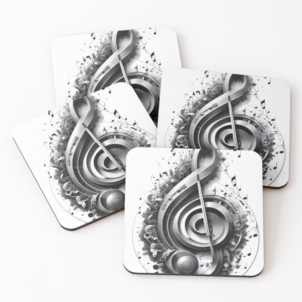 Artikelvorschau, Schwarz-Weiß-Musiksymbol entworfen und verkauft von ManekanttaArts.