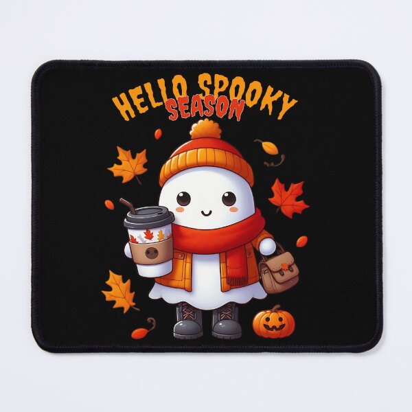 Item preview, HELLO SPOOKY SEASON CUTE GHOST DRINKING COFFEE designed and sold by justyna-s28.