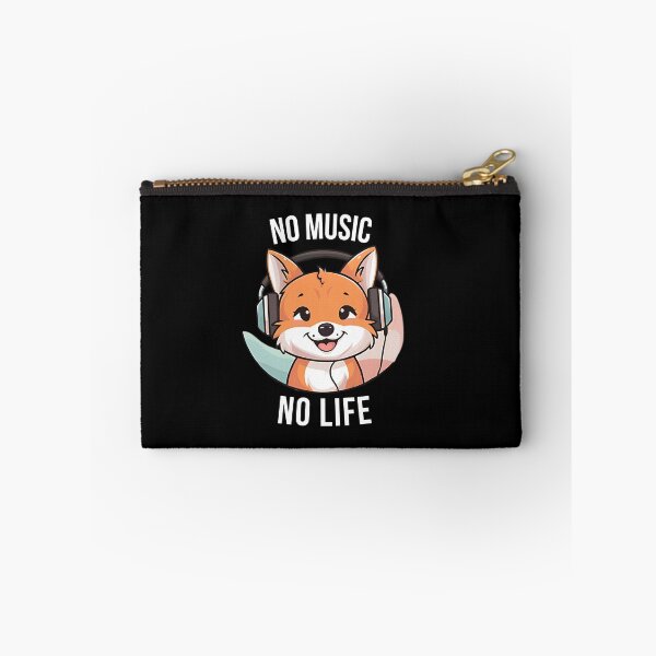 Item preview, No Music, No Life – Cute Fox Tee, white on black  designed and sold by Simplehue.