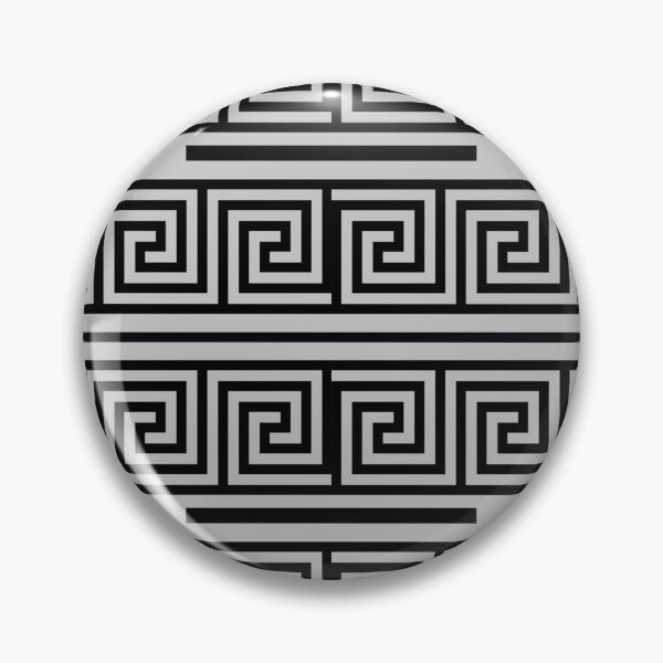 Item preview, Grey Black Greek Key Meander Pattern designed and sold by PatternTitan.