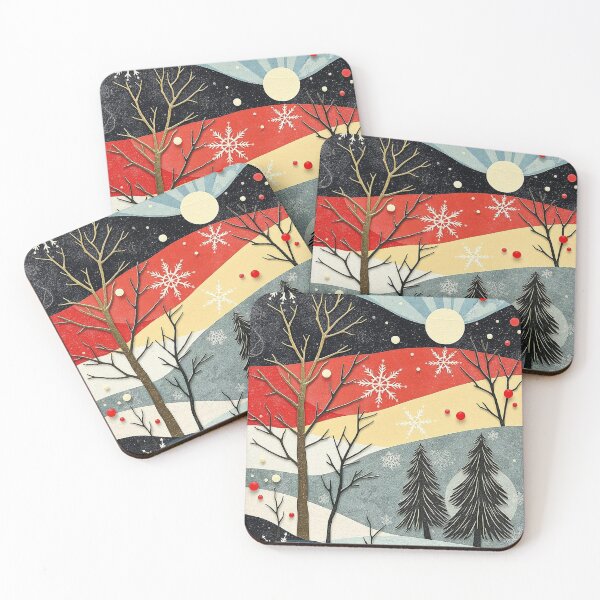 Item preview, Japanese pattern paper collage craft work winter christmas land designed and sold by patterncrow.
