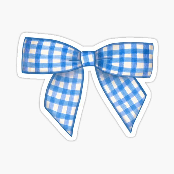 dainty blue gingham bow Sticker