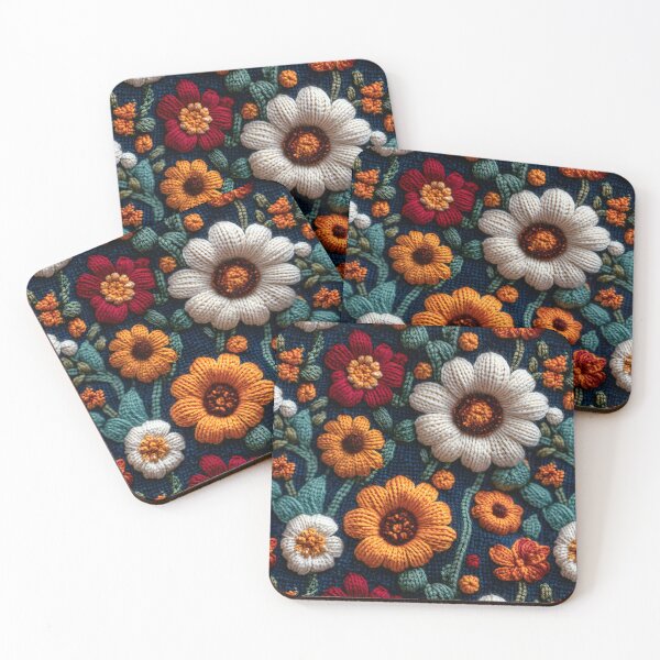 Item preview, Copy of Cute Retro Floral Boho Knitted Pattern designed and sold by SecretDicer.