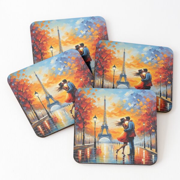 Item preview, Paris romantic couple kissing designed and sold by JackFreestone.