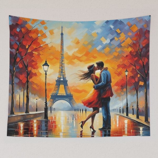 Item preview, Paris romantic couple kissing designed and sold by JackFreestone.