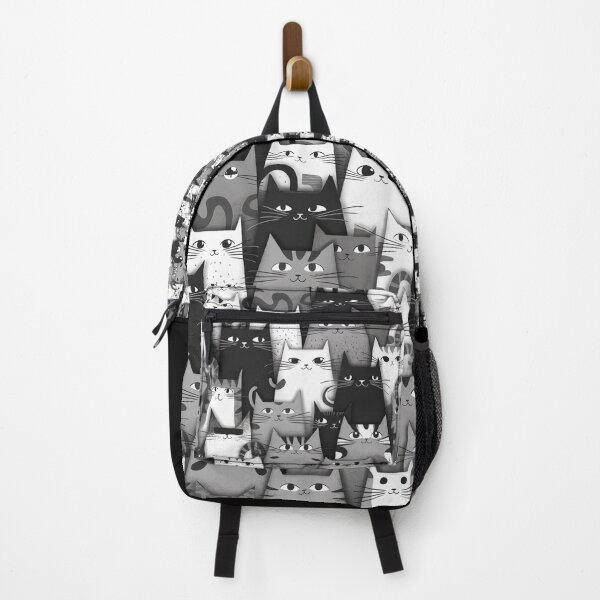 Item preview, Backpack with Cats Suspicious Cat Lover Gift For Boys And Girls designed and sold by Damcoc.
