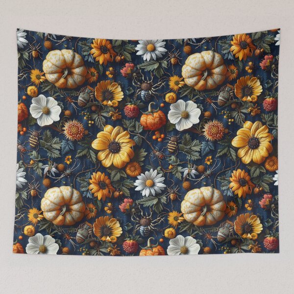 Item preview, Funny Insects & Halloween Pumpkin Floral Boho Thanksgiving Embroidery designed and sold by SecretDicer.