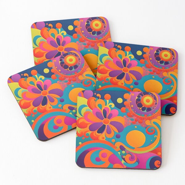 Item preview, Flower Power Colourful Flower Pattern designed and sold by druidwolfart.