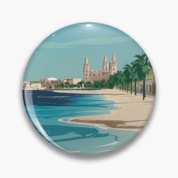 Item preview, Palma de Mallorca Retro Travel Poster – Minimalistic vintage beach poster for art and travel fans designed and sold by pod24.