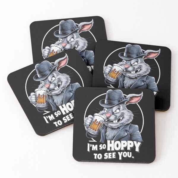 Item preview, I'm so hoppy to see you - Drinking rabbits - Beer rabbits - Beer bunny - Bunny hops designed and sold by JansenGS.