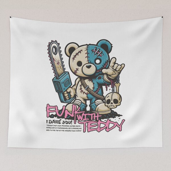 Item preview, Funk with teddy - I dare you! Dark cartoon teddy bear. designed and sold by GarmentMonkeyCo.