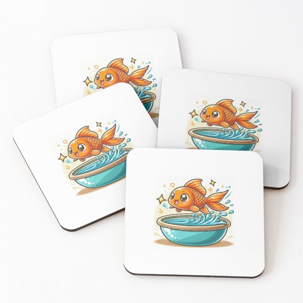 Item preview, Gold fish jumping out of water bowl designed and sold by boomfire153.