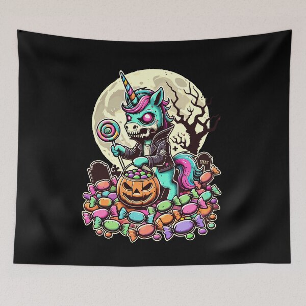 Item preview, Funny Zombie Unicorn Loves Candy designed and sold by LuminOrb.