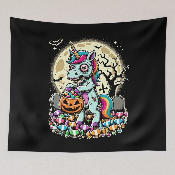 Item preview, Funny Zombie Unicorn Loves Candy designed and sold by LuminOrb.