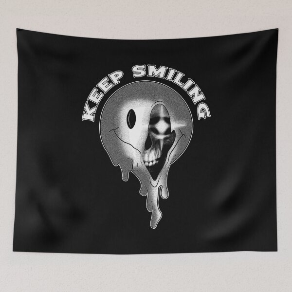 Item preview, Keep Smiling | A Melting Smily revealing a Skull inside | Goth aesthetic designed and sold by ProdbyNiECO.
