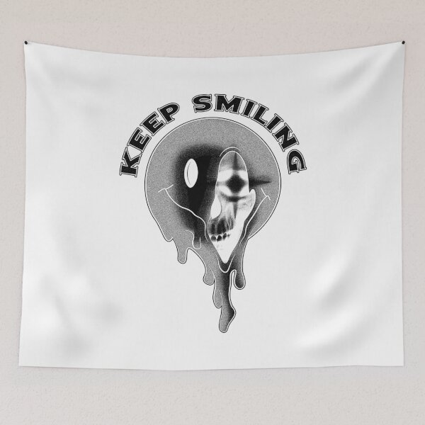 Item preview, Keep Smiling | A Melting Smily revealing a Skull inside | Goth aesthetic designed and sold by ProdbyNiECO.