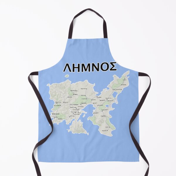 Item preview, Map of Lemnos, Greece in Greek designed and sold by Happy Puppy Print On Demand.