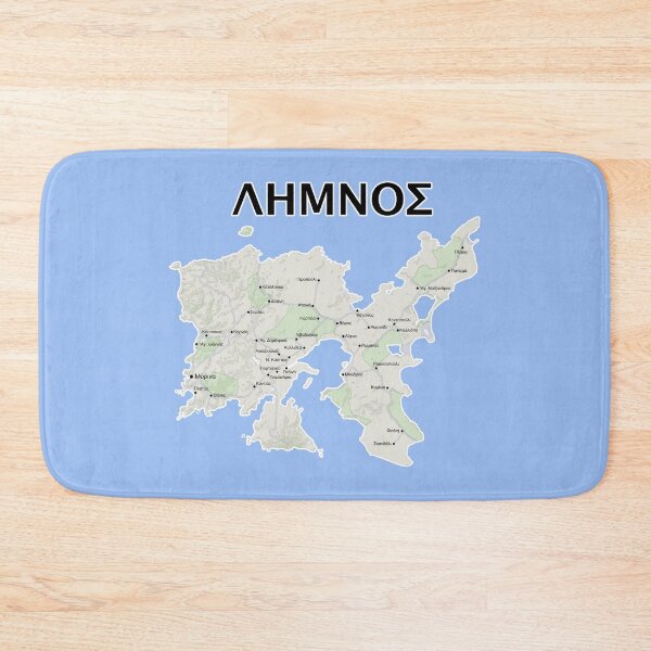 Item preview, Map of Lemnos, Greece in Greek designed and sold by Happy Puppy Print On Demand.
