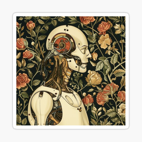 Floral robot Sticker