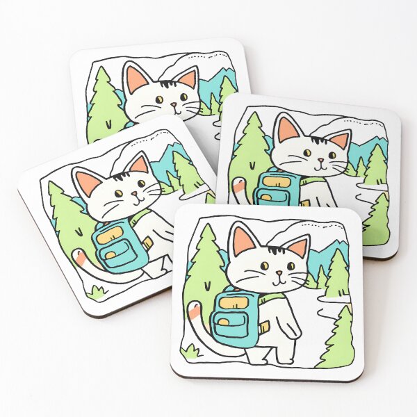 Item preview, Adventurous Cat with Backpack in Scenic Nature designed and sold by littleflabby.