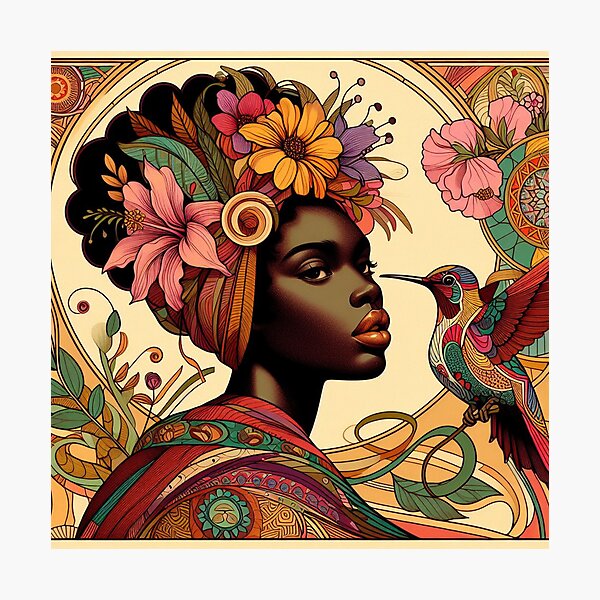 Aperçu de l'œuvre Femme tropicale Art Nouveau créée et vendue par HeySpera.