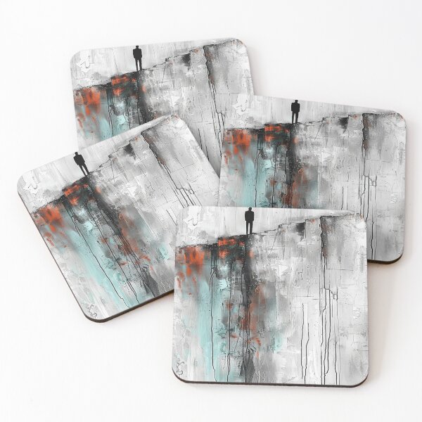 Item preview, Abstract Solitude: Figure on Cliff's Edge in Textured Monochrome	 designed and sold by hanvhphuv.