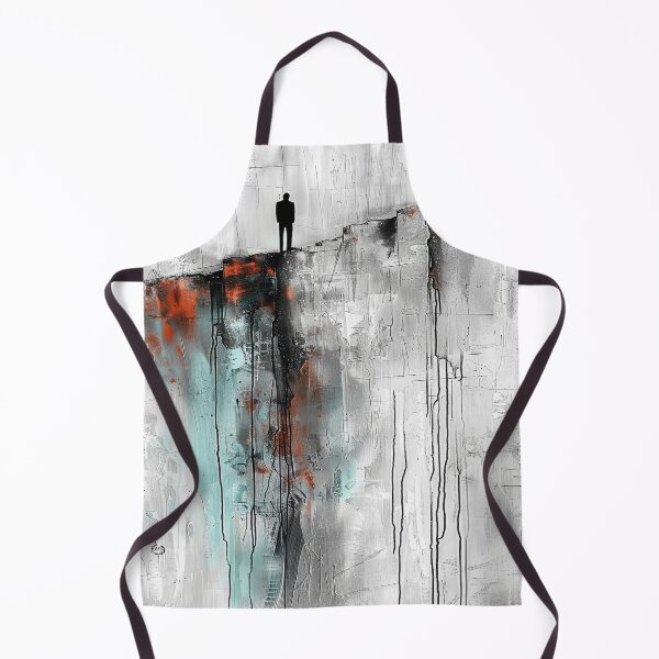 Item preview, Abstract Solitude: Figure on Cliff's Edge in Textured Monochrome designed and sold by hanvhphuv.