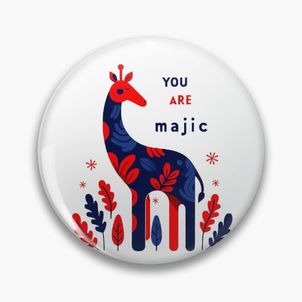 Item preview, NavyBlue Red Giraffe  Quote " You are Majic." designed and sold by Nanthanon.