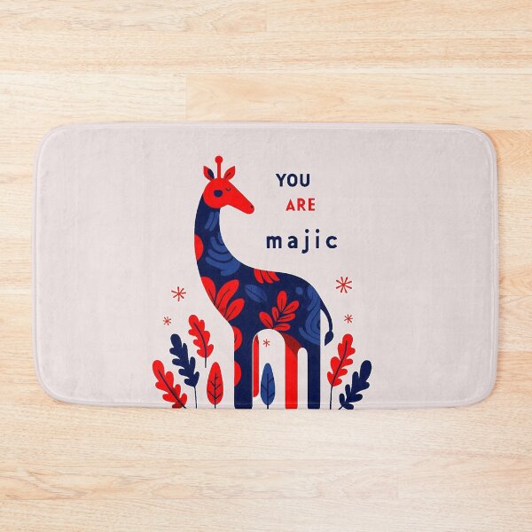Item preview, NavyBlue Red Giraffe  Quote " You are Majic." designed and sold by Nanthanon.