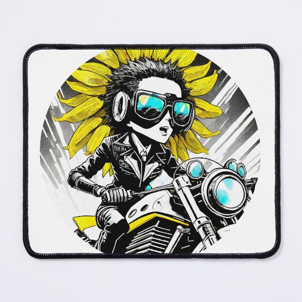 Item preview, Cute Sunflower girl on a motorcycle designed and sold by BADESIGNZZ.