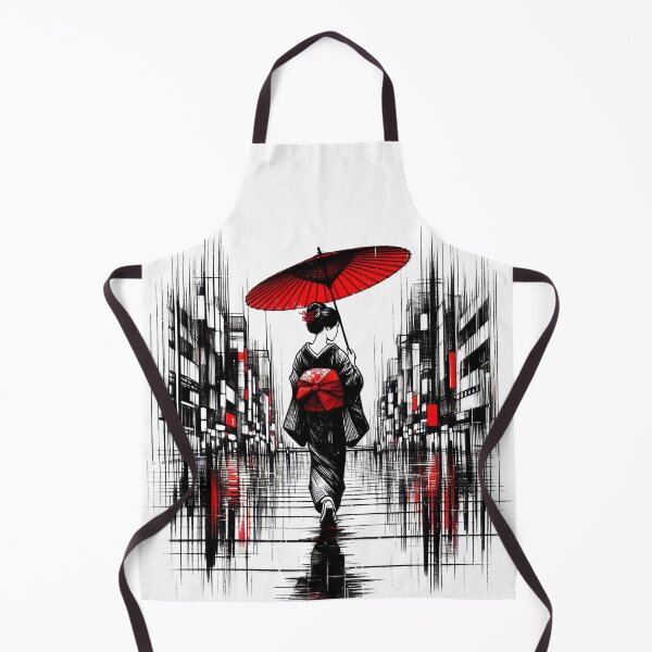 Item preview, Japanese Lady with Red Umbrella (Ink Design) designed and sold by Ink Designs.