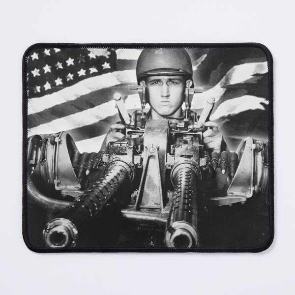 Item preview, Vintage WW2 Photograph: American Soldier with 50mm Gun and Flag  designed and sold by ReadytoWork.