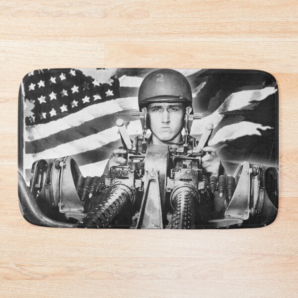 Item preview, Vintage WW2 Photograph: American Soldier with 50mm Gun and Flag  designed and sold by ReadytoWork.