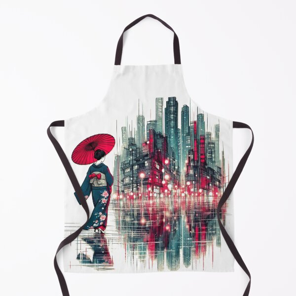 Item preview, Japanese Lady with Red Umbrella (Ink Design) designed and sold by Ink Designs.