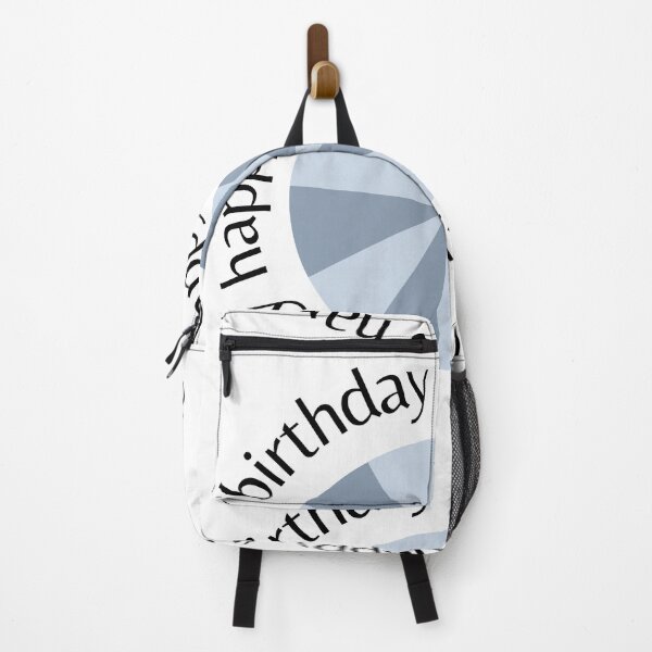 Item preview, Grey and blue happy birthday round sticker option 2 designed and sold by ReynoldsFun.