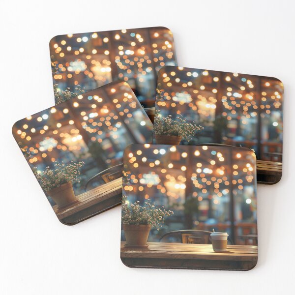Item preview, Cafe with Fairy Lights Bokeh designed and sold by KootenayDesigns.