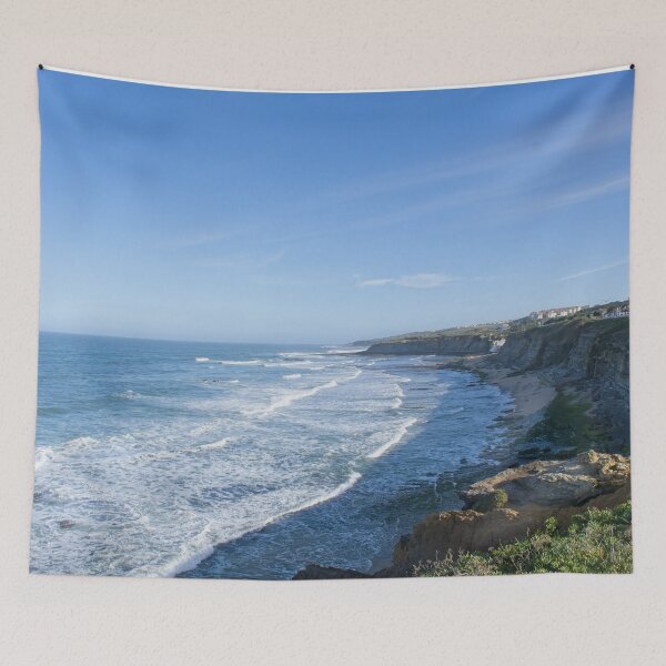 Item preview, Wonderful landscapes in Portugal. Scenic coastline in Eirceira. View from the cliff. Wavy sea. Rocky skerries. designed and sold by Maurizio Fabbroni.