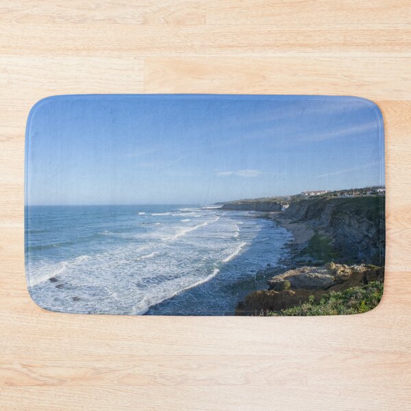 Item preview, Wonderful landscapes in Portugal. Scenic coastline in Eirceira. View from the cliff. Wavy sea. Rocky skerries. designed and sold by Maurizio Fabbroni.