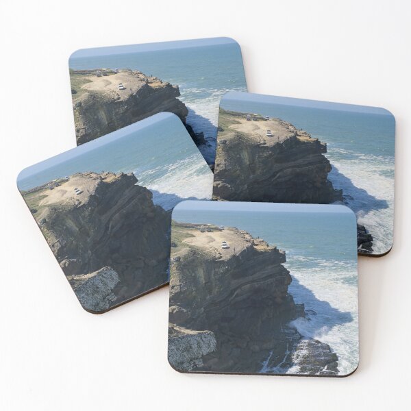 Item preview, Wonderful landscapes in Portugal. Scenic coastline in Eirceira. View from the cliff. Wavy sea. Rocky skerries. Fishermen. (vertical) designed and sold by Maurizio Fabbroni.