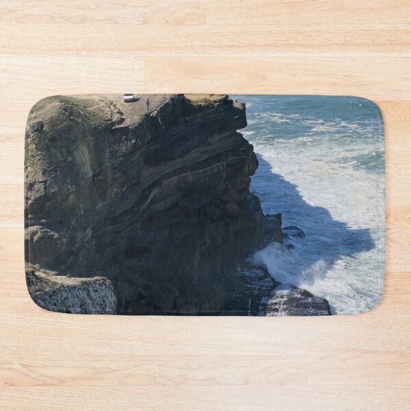 Item preview, Wonderful landscapes in Portugal. Scenic coastline in Eirceira. View from the cliff. Wavy sea. Rocky skerries. Fishermen. (vertical) designed and sold by Maurizio Fabbroni.